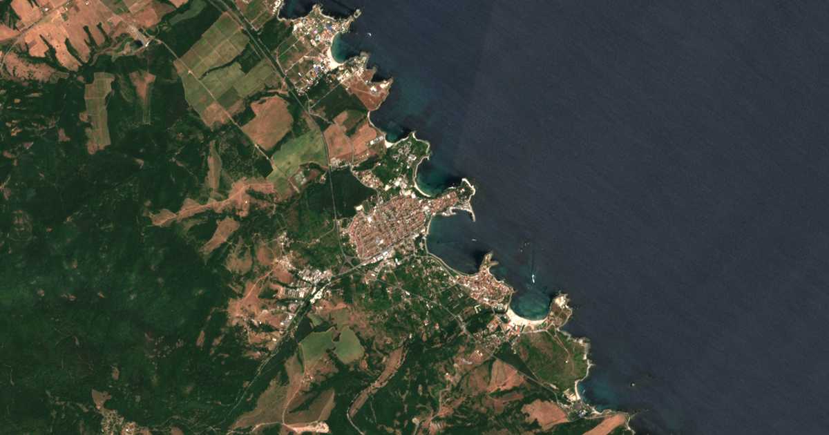 Сателитска карта на Царево