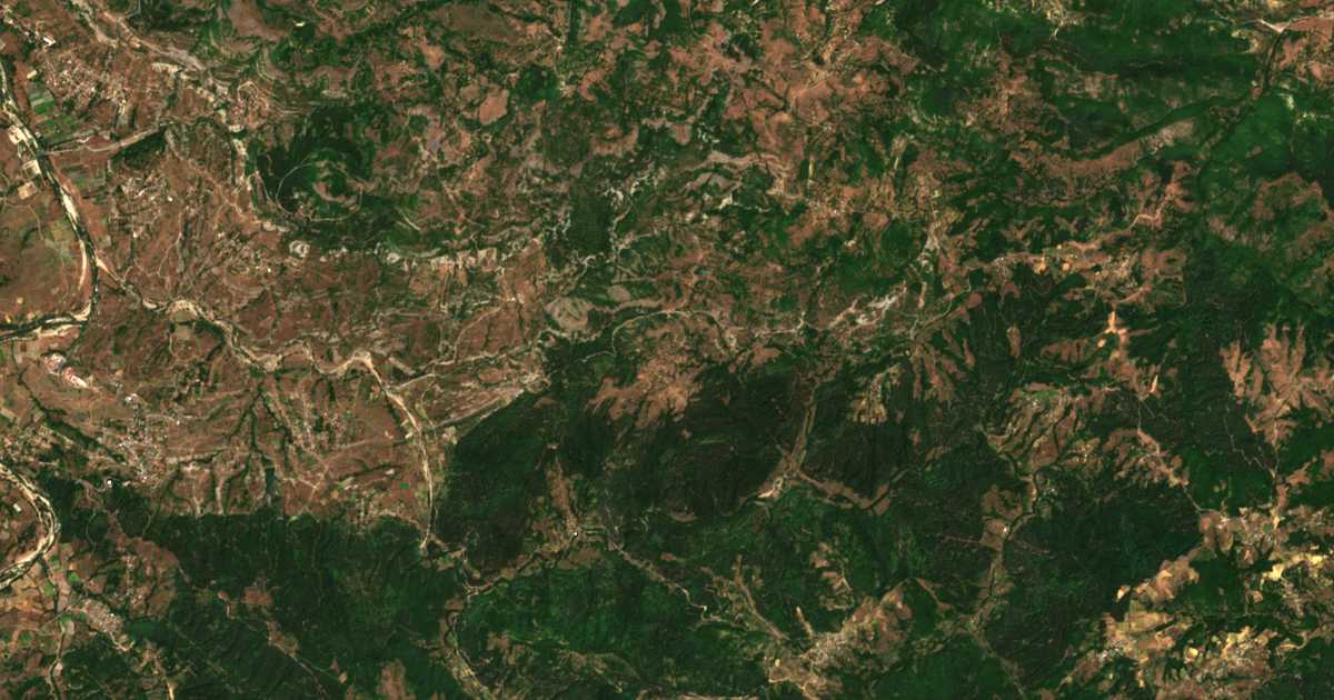 Сателитска карта на Делвино