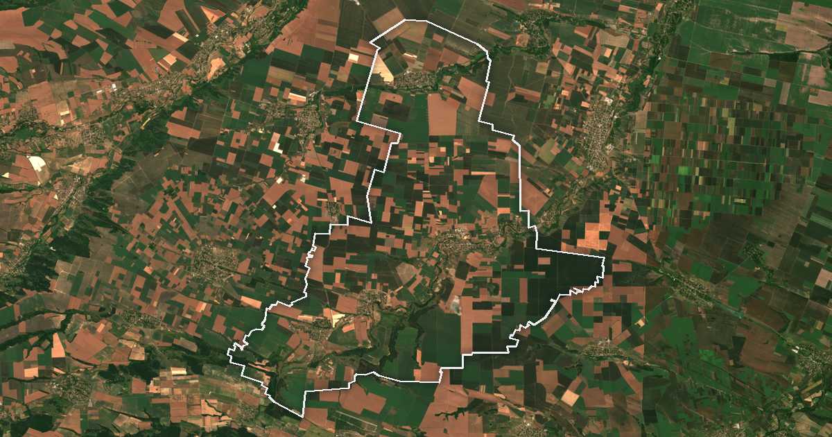 Сателитска снимка со исцртана граница: Jakimovo