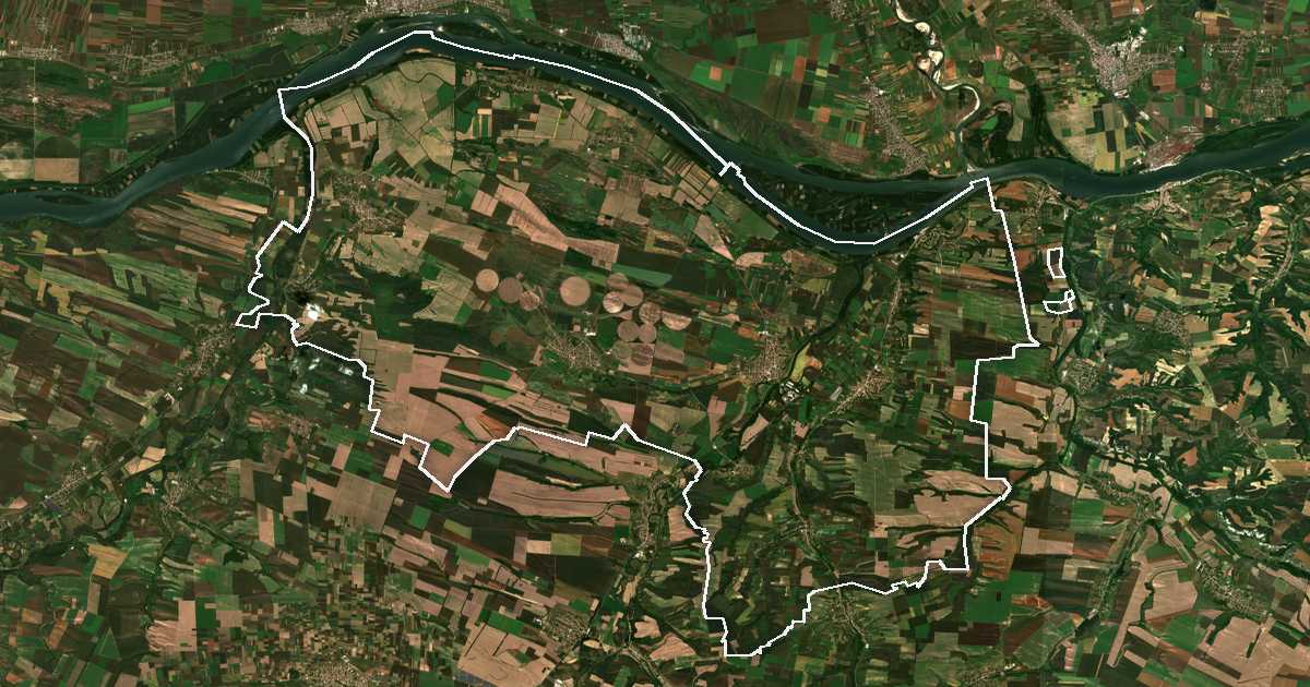 Сателитска снимка со исцртана граница: Guljanci