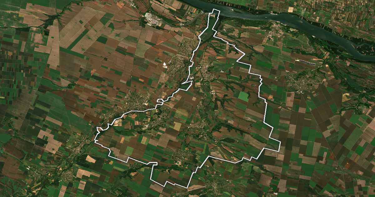 Сателитска снимка со исцртана граница: Мизија