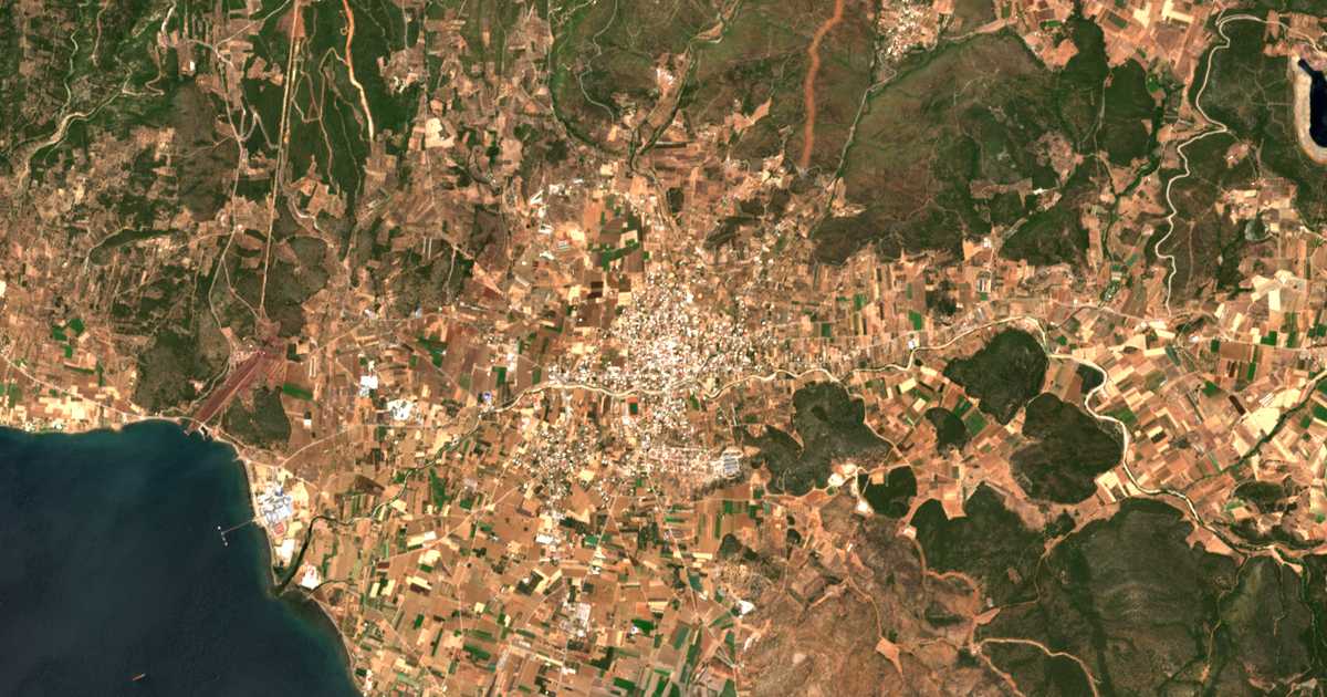 Сателитска карта на Psachná