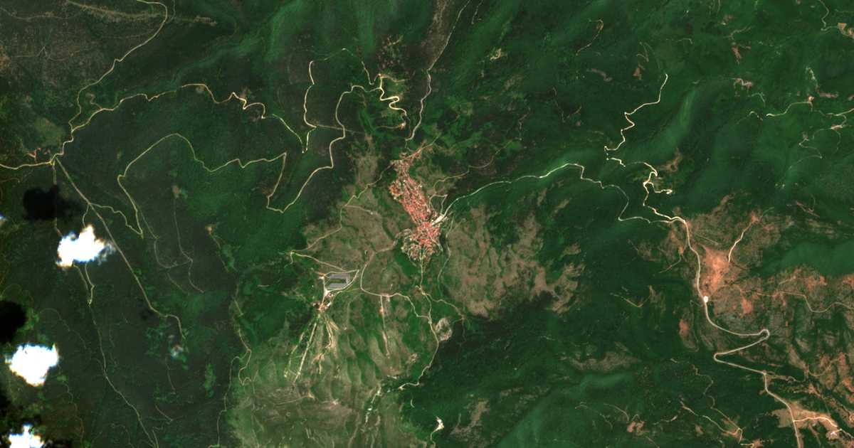 Сателитска карта на Долно Шел