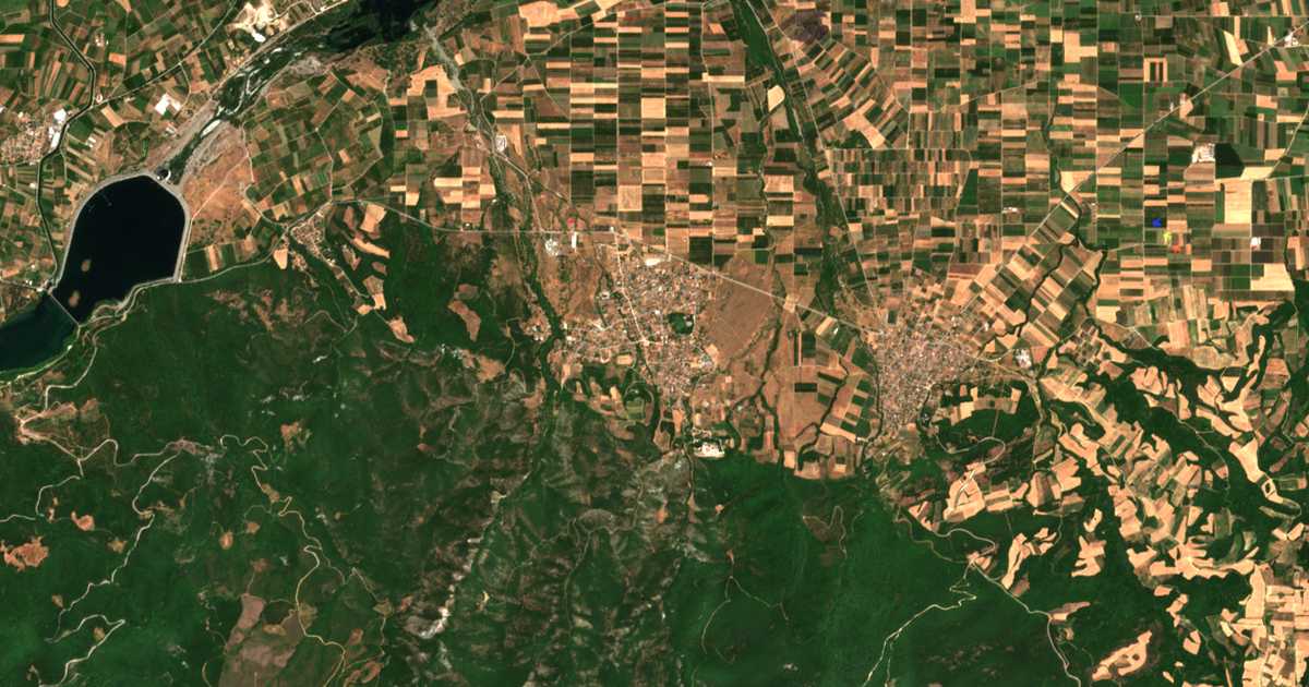 Сателитска карта на Vergína