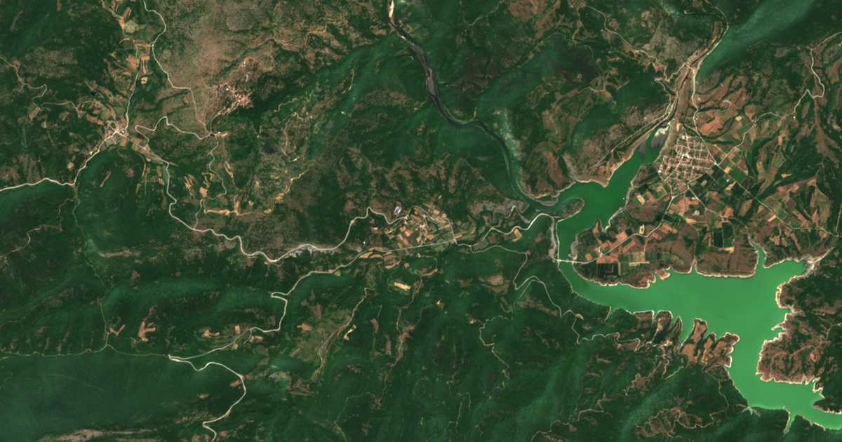 Сателитска карта на Горна Лакавица