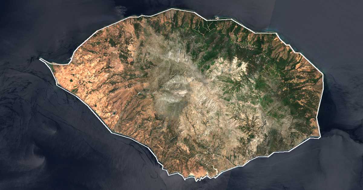 Сателитска снимка со исцртана граница: Самотракија