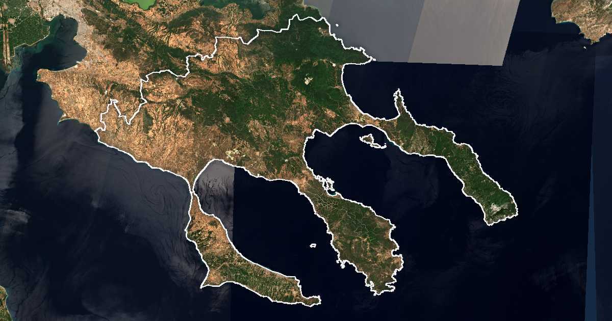 Сателитска карта на Nomós Chalkidikís kai Ágio Óros