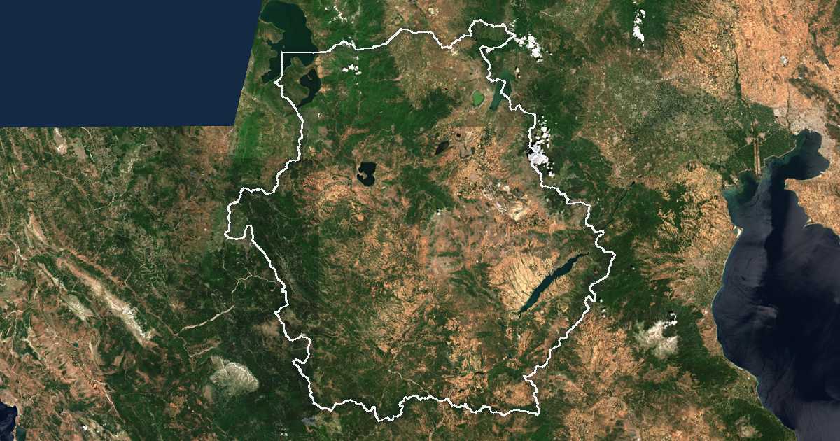Сателитска снимка со исцртана граница: Западна Македонија